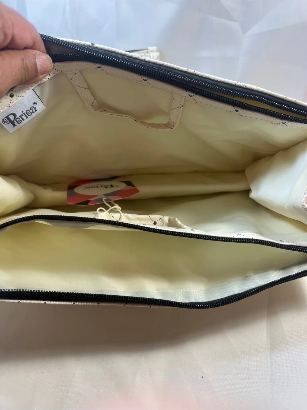 White Quilted Travel Pouch Set - Women Bags